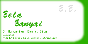 bela banyai business card