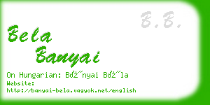 bela banyai business card